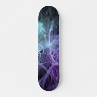 Blauwgroene onderling verbonden neurale lijnen skateboard