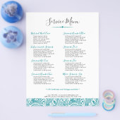 Blauwgroene Paisley Lace Flyer (Enkel)