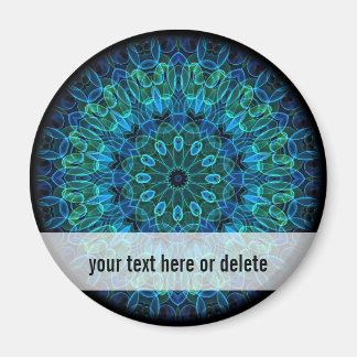 Blauwgroene Pareltjes caleidoscoop Magneet