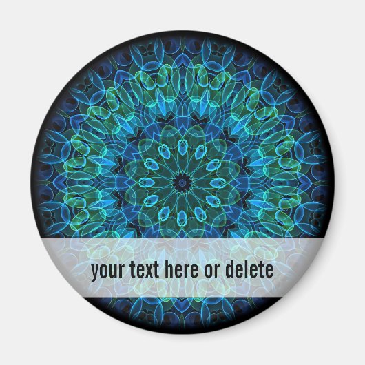 Blauwgroene Pareltjes caleidoscoop Magneet (Voorkant)