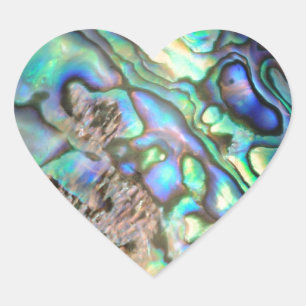 Blauwgroene paua-zeebrasedetails hart sticker