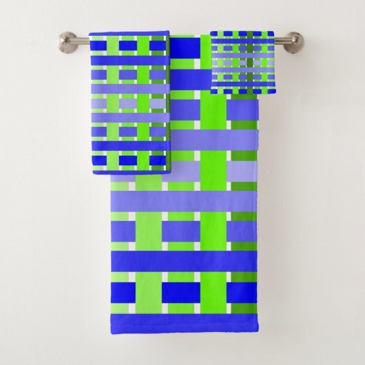 Blauwgroene speldenstang bad handdoek (Insitu)