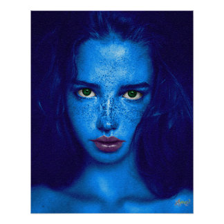 Blauwgroene staart perfect poster