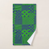 Blauwgroene Stippen Patchwork Bad Handdoek (Handdoek)