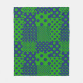 Blauwgroene Stippen Patchwork Fleece Deken (Voorkant)