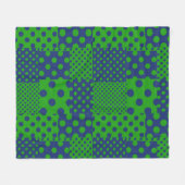 Blauwgroene Stippen Patchwork Fleece Deken (Voorkant (Horizontaal))