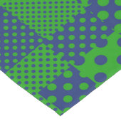 Blauwgroene Stippen Patchwork Korte Tafelloper (Hoek)