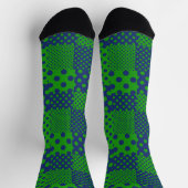 Blauwgroene Stippen Patchwork  Sokken (Top)