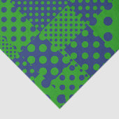 Blauwgroene Stippen Patchwork  Tissuepapier (Detail)