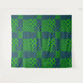 Blauwgroene Stippen Patchwork  Wandkleed (Voorkant (horizontaal))