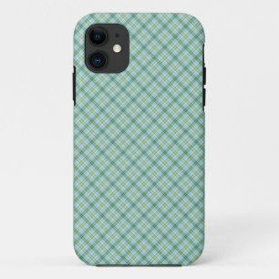 Blauwgroene Tartan iPhone 11 Hoesje