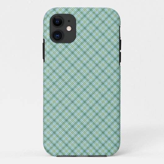Blauwgroene tartan Case-Mate iPhone case (Achterkant)