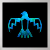 Blauwgroene Thunderbird Poster (Voorkant)