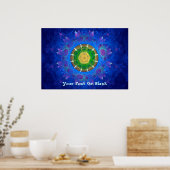 Blauwgroene Tie Dye Poster (Keuken)