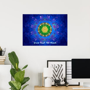 Blauwgroene Tie Dye Poster