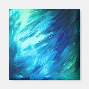 Blauwgroene Veer Abstract Magneet