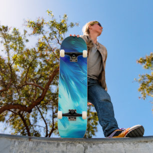 Blauwgroene Veer Abstract Skateboard