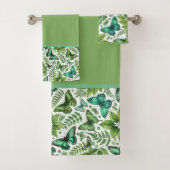Blauwgroene vlinders bad handdoek (Insitu)