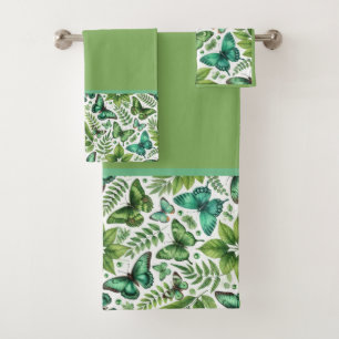 Blauwgroene Vlinders Bad Handdoek