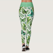 Blauwgroene vlinders leggings (Achterkant)