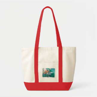 Blauwgroene vlindertas tote bag