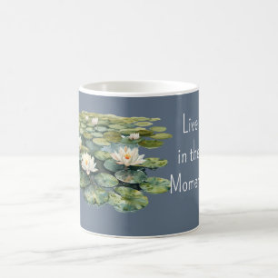 Blauwgroene waterlelie Lotusbloemen Koffiemok