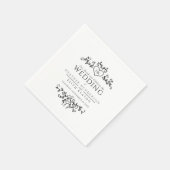 Blauwhartsmonogram zwart-witte bruiloft servet (Hoek)