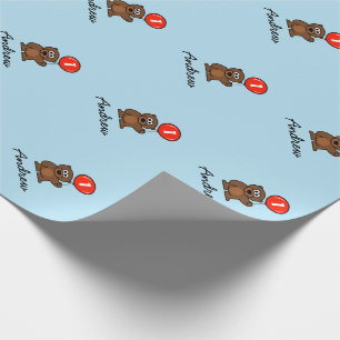 Blauwjongetje 1e Birthday teddy beer wrapting pape Cadeaupapier