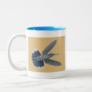 Blauwkeelvogel Mok met twee tinten