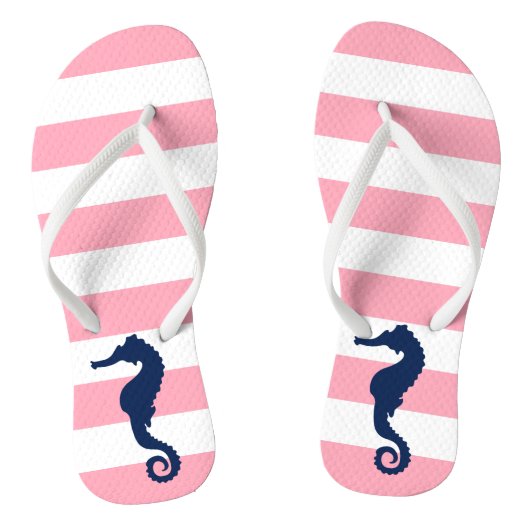 Blauwkever op roze strepen teenslippers (Voetbed)