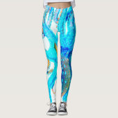 Blauwkleurige octopus leggings (Voorkant)