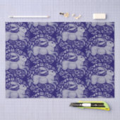 Blauwkonijnenvogelcirkel Morris Style Pattern Tissuepapier (Craft)