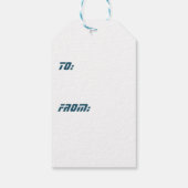 Blauwkristalsnowflake kerstlabels cadeaulabel (Achterkant)