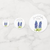 Blauwkussens Blauwe bloemenbruiloft Waterverf Brui Confetti (Voorkanten)