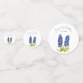 Blauwkussens Blauwe bloemenbruiloft Waterverf Brui Confetti (Achterkanten)