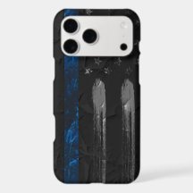 Blauwlijn-vlag iPhone-hoes met distressed-effect