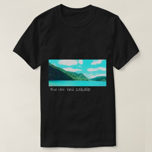 Blauwmeer Nieuw-Zeelands meer Tikatipu T-shirt (Design voorkant)