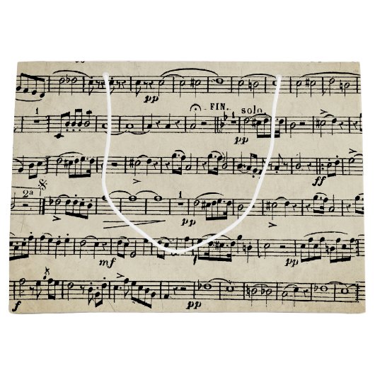 Blauwmuziek op  papier groot cadeauzakje (Voorkant)