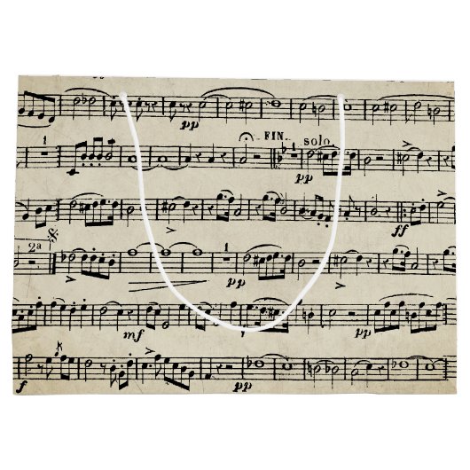 Blauwmuziek op  papier groot cadeauzakje (Achterkant)