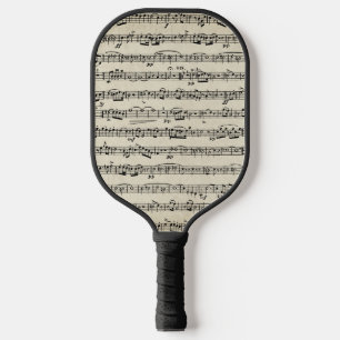 Blauwmuziek op papier pickleball paddle