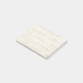 Blauwmuziek op perkamenthandgeschreven in inkt post-it® notes (Schuin)