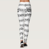 Blauwmuziek op wit leggings (Achterkant)