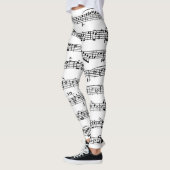 Blauwmuziek op wit leggings (Links)