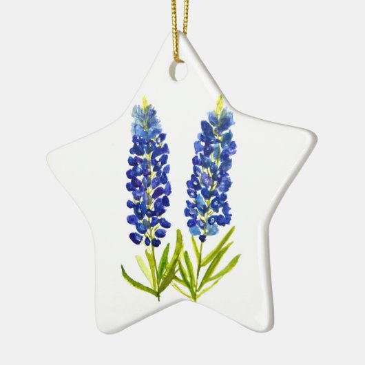 Blauwnetjes Blauwe Bloemen Texas Texan Lupine Keramisch Ornament (Links)