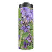 Blauwogige darner libel op bloem thermosbeker (Voorkant)