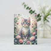 Blauwogige kitten briefkaart (Staand voorkant)