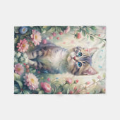 Blauwogige kitten fleece deken (Voorkant (Horizontaal))