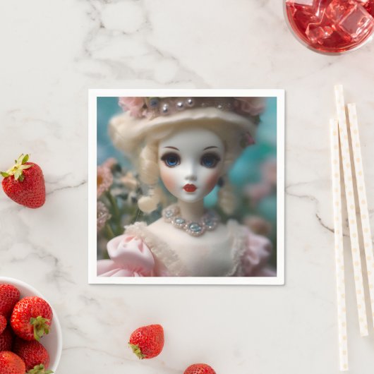 Blauwogige  pop, servet (Insitu)