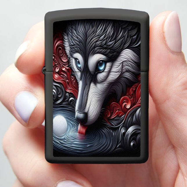 Blauwogige Wolf Reflectie Scene (In Hand)