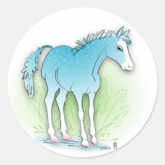 blauwpaard ronde sticker